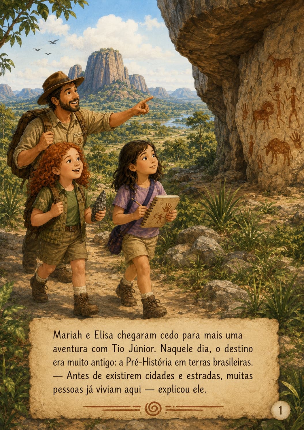 Cena da história — Mariah e Elisa na aventura